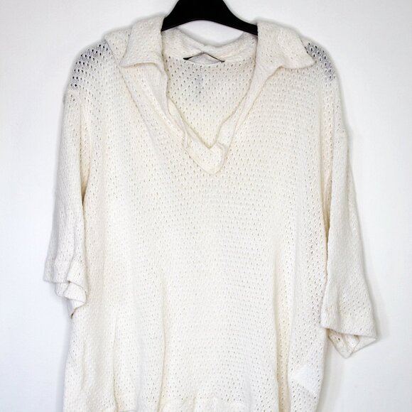 BNWT SS25 I'M BRIAN OPENWORK KNIT JOHNNY COLLAR POLO L - Picture 2 of 12